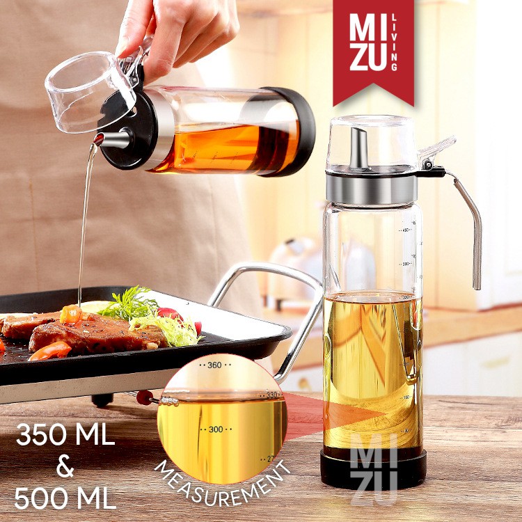 MIZU OLIORIGA No Drip No Mess Olive Cooking Oil Glass Bottle Botol Minyak Kaca Pyrex