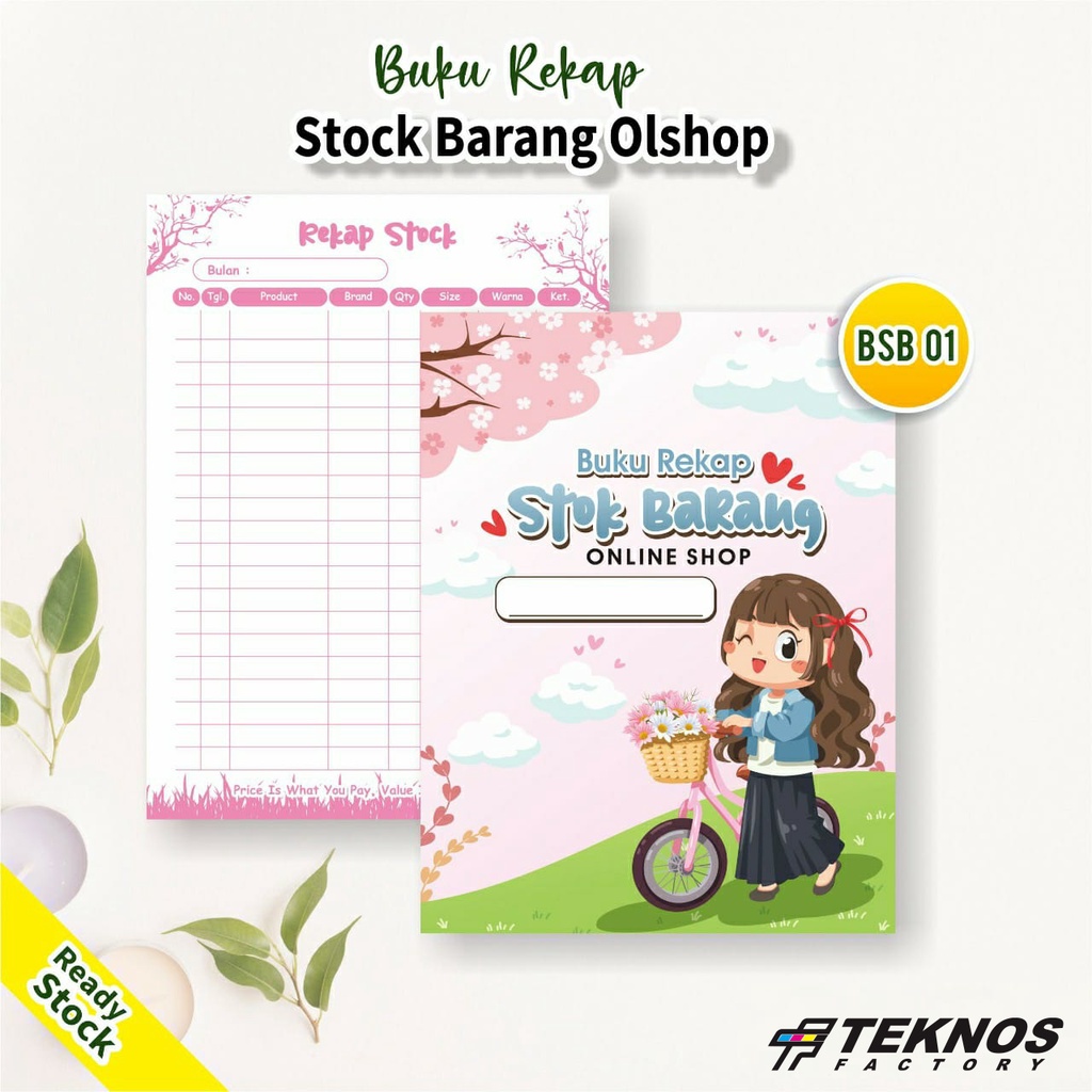 BUKU REKAP STOCK BARANG - BUKU REKAP STOCK OLSHOP - BSB 01