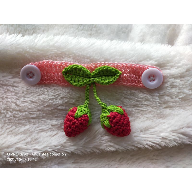 konektor masker anak hias strawberry