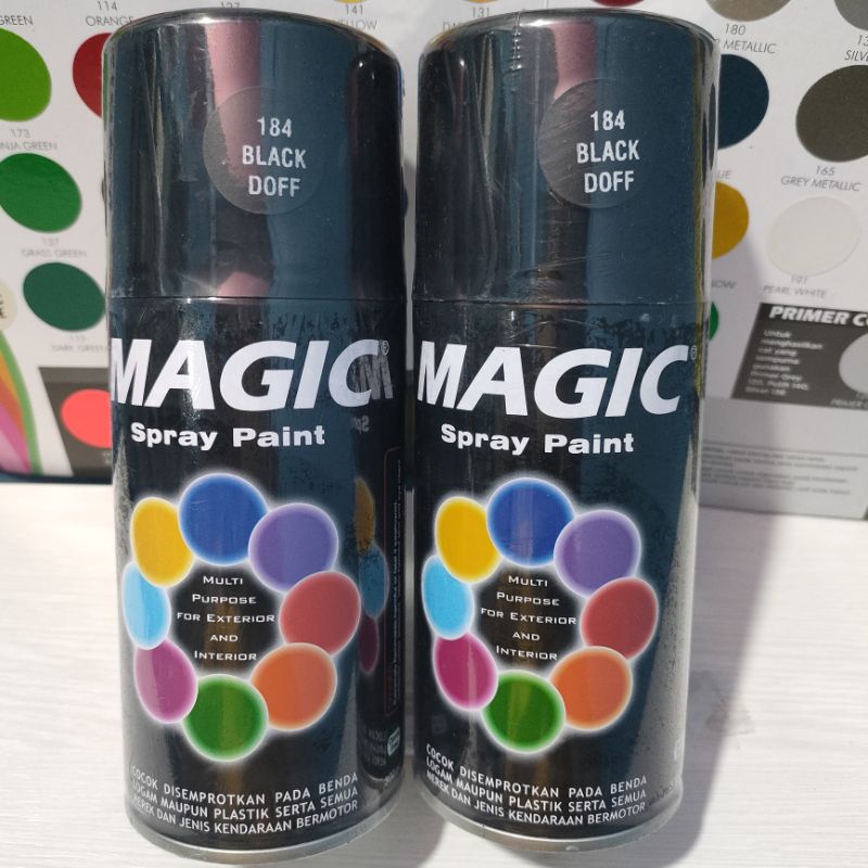 Magic Spray Paint Pilox Pilok Black Doff Hitam Dop 184 Magic 300cc Cat Semprot Serbaguna Magic Ukuran Besar 300 cc