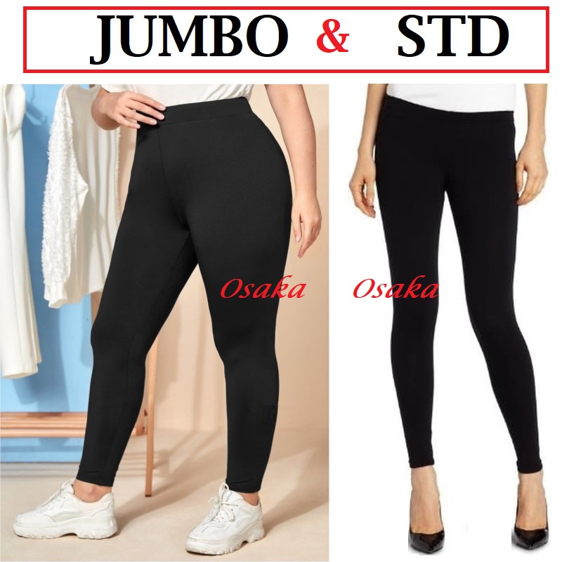 Legging Wanita size S sampai JUMBO Bahan Adem Super stretch Elastis Celana leging lejing jersey leggings panjang