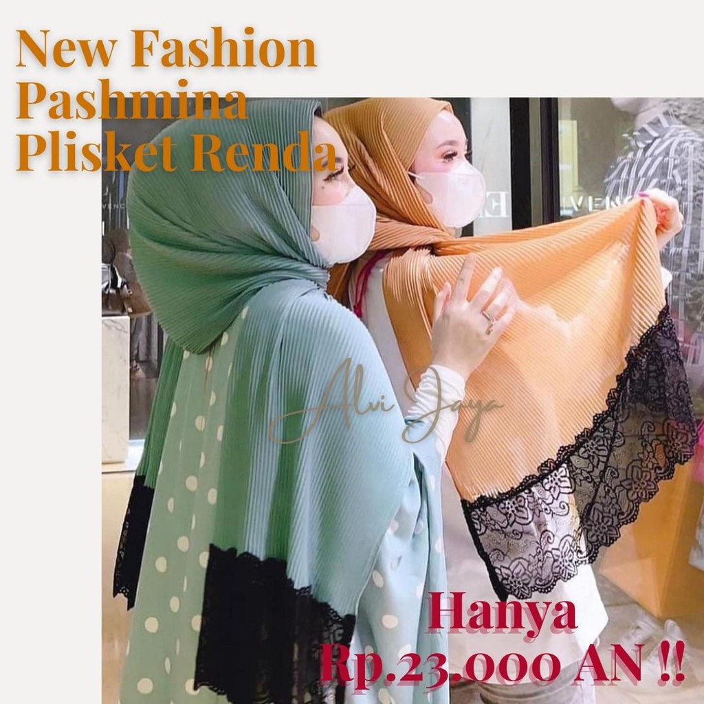 PASHMINA PLISKET RENDA TERMURAH / JILBAB PASHMINA PLISKET TERBARU / PASHMINA PLISKET IMPORT-RANDOM