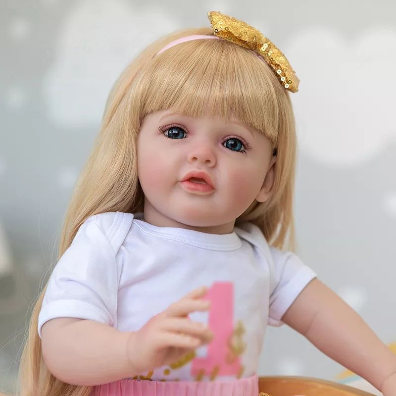 New Face Boneka Reborn Bayi Cewek Premium 60cm Dress Pink