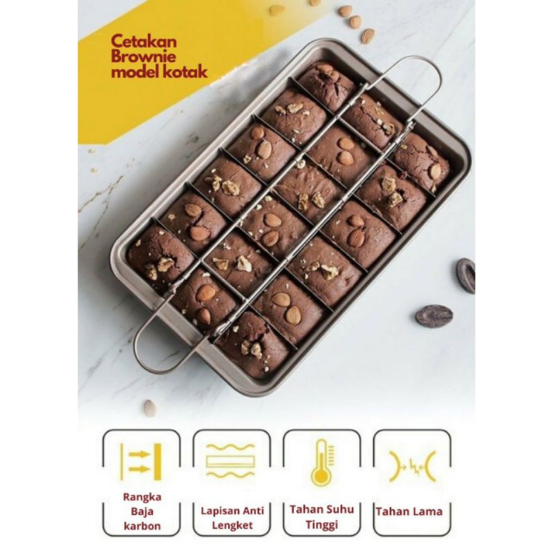 Loyang Brownies sekat Cetakan kotak- loyang roti