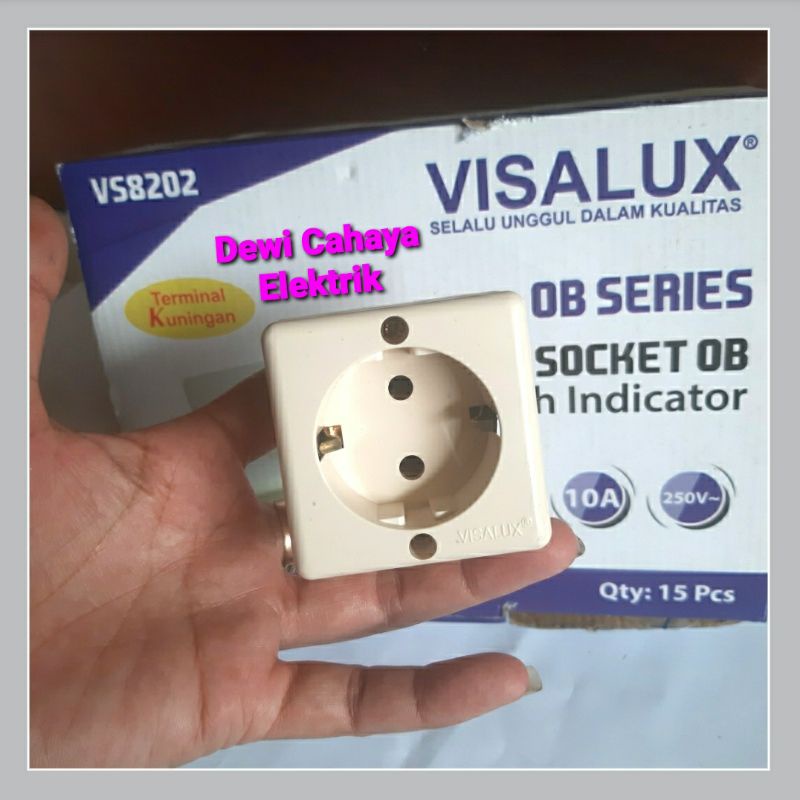 Visalux OB Stop Kontak - OB Stop Kontak 10A-250V Terminal Kuningan Warna Cream Body Tebal