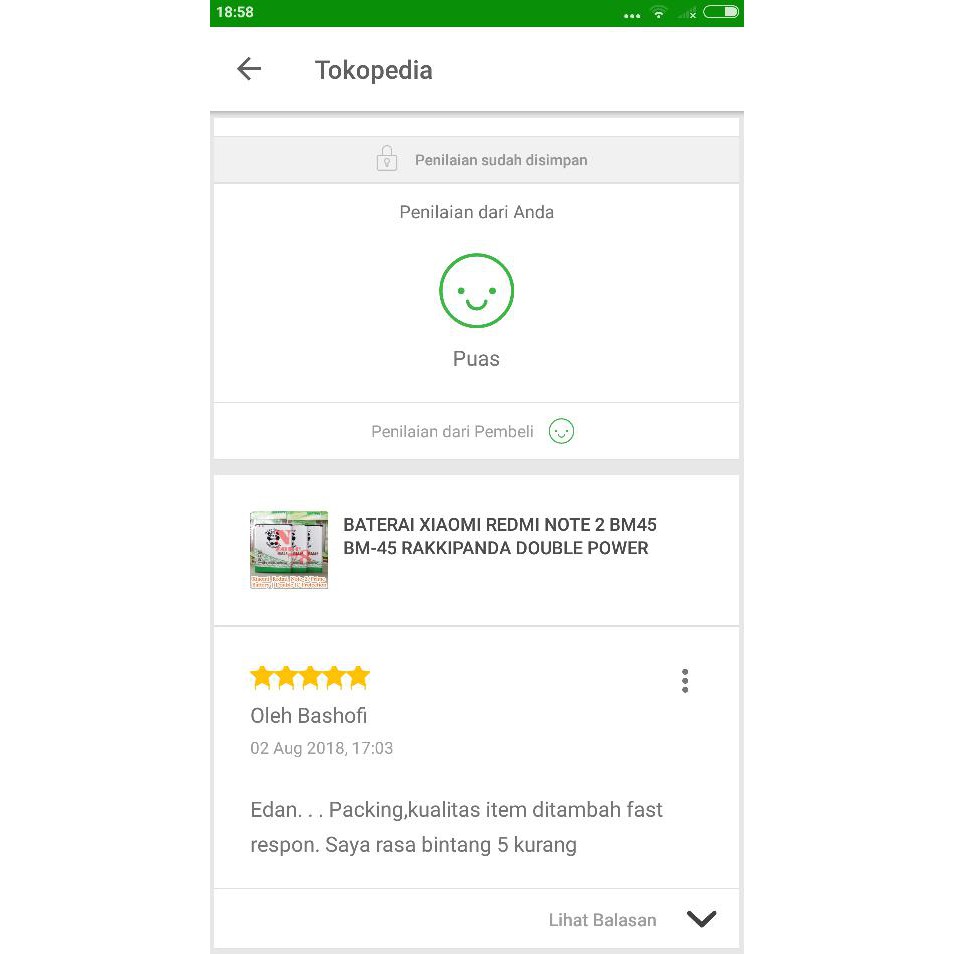 Baterai Xiaomi Redmi Note 2 Bm45 Bm-45 Rakkipanda Double Power