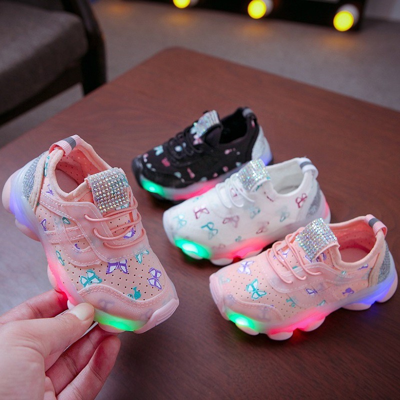 SEPATU ANAK LED SNEAKER BUTTERFLY