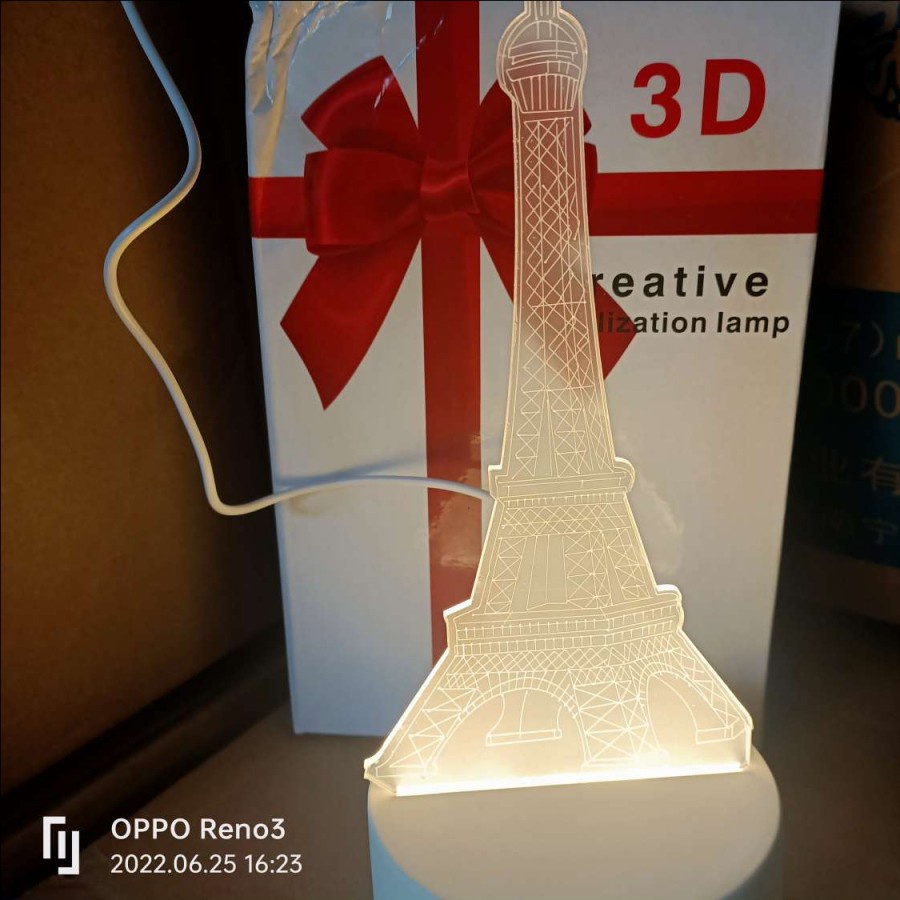 Lampu Proyektor 3d Hologram Nyala LED 7 warna Paris Tengkorak Batman