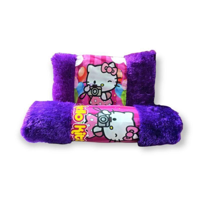 Bantal guling karakter anak hello Kitty ungu