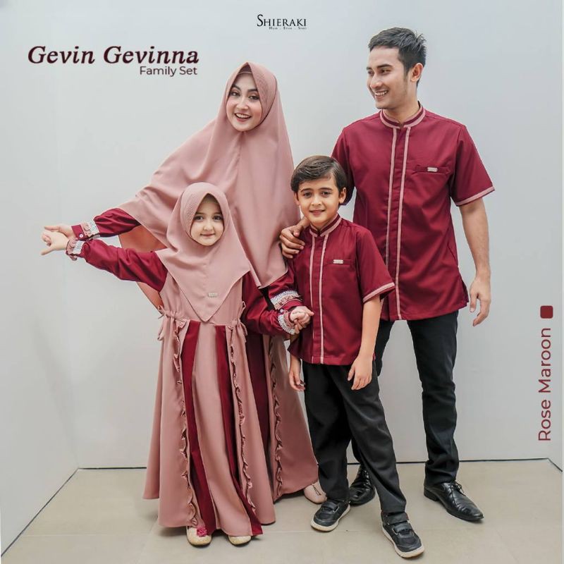 SHIERAKI Gevin & Gevinna Family Set / Sarimbit / Couple Gamis dan Koko Dewasa dan Anak