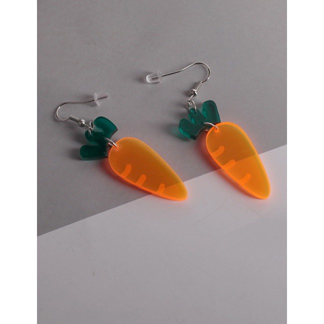 LRC Anting Gantung Fashion Orange Carrot Shape Design Simple Earrings