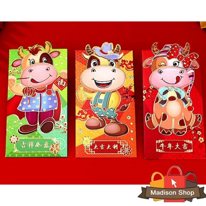 

HX003 Angpao Kerbau Panjang isi 3 Ampao Imlek Premium Ampau Kebo Emas