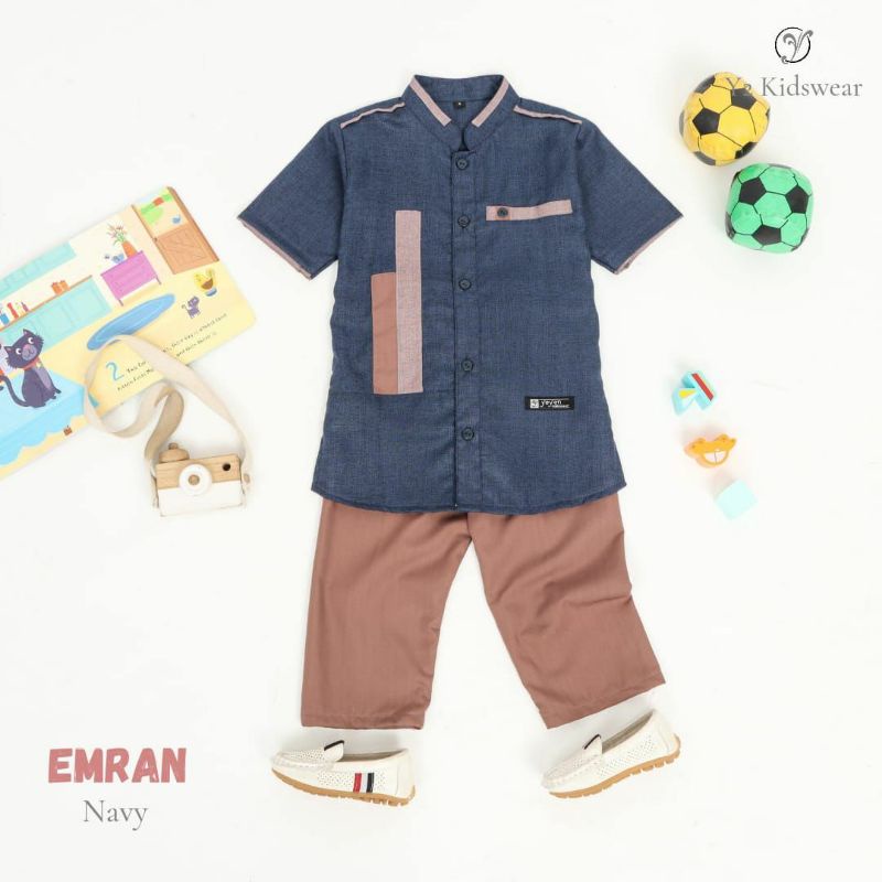 Setelan Koko Anak  Emran By : Y2 kids ||Koko Lengan Pendek Koko Anak Bahan Katun Madinah || Setelan Baju Koko Anak Laki -Laki Murah &amp; Terlaris 2022