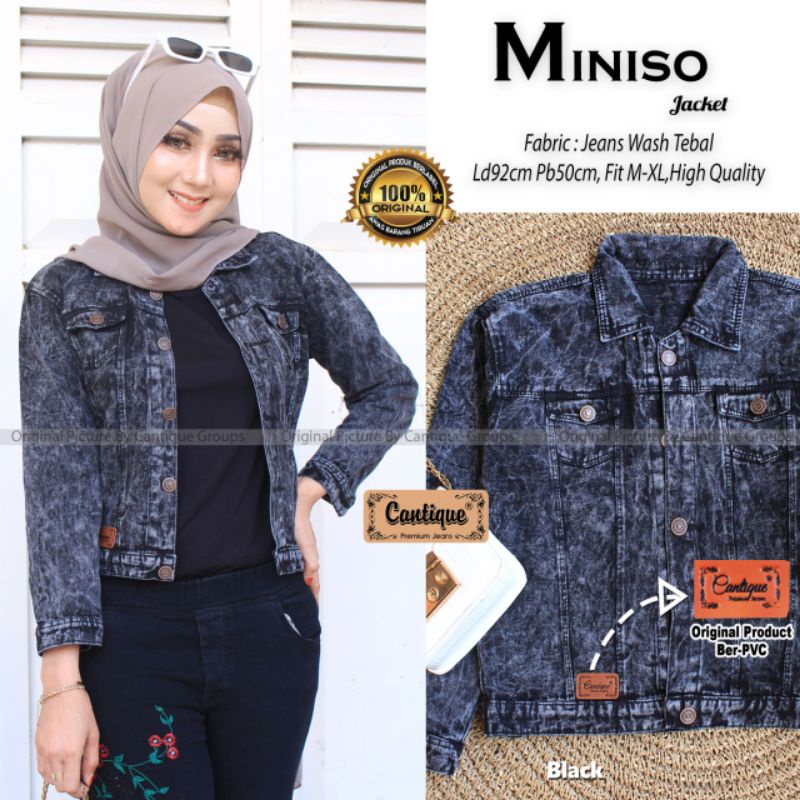 Jaket crop top wanita / Miniso jaket by cantique / Jaket jeans wanita muslimah