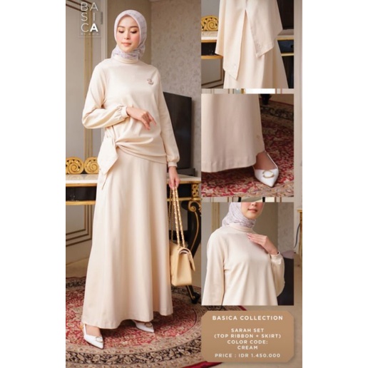 One set Basica By AyuDyahAndari (Sarah set) size SM Cream