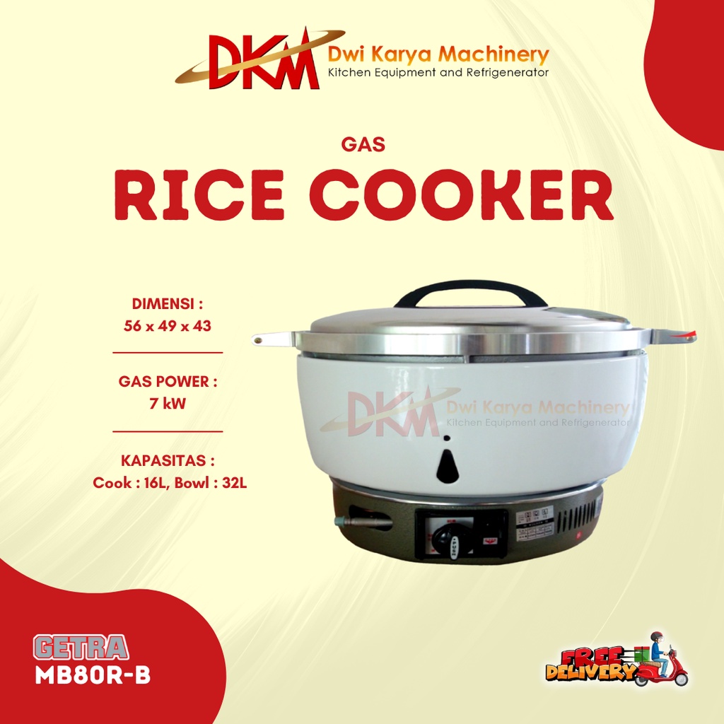 Gas Rice Cooker GETRA MB80R-B / Penanak Nasi Gas