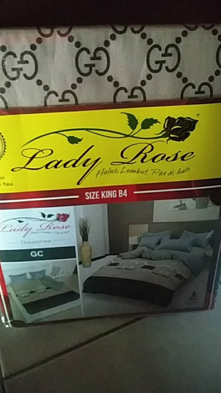 Sprei Lady Rose Bantal 4 (b4) Uk. King (180x200)cm Motif Gabungan 3