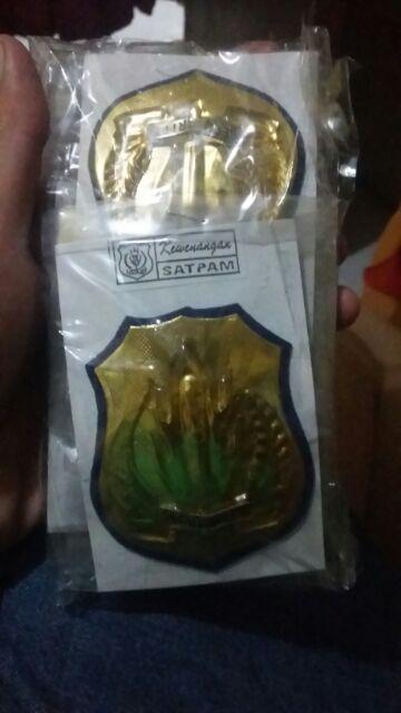 Lencana Kewenangan Security Besar List Biru/merah