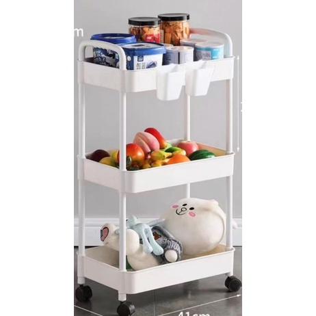 BISA COD , RAK TROLI 3 SUSUN SERBAGUNA RAK SALON ORGANIZER RACK KAMAR TIDUR  DAPUR KAMAR MANDI DENGAN RODA RAK BUMBU SUSUN RAK BUKU TEMPAT PENYIMPAN SERBAGUNA 3D UNIK MODERN  HANA TROLLEY 3 TIER- SHENAR