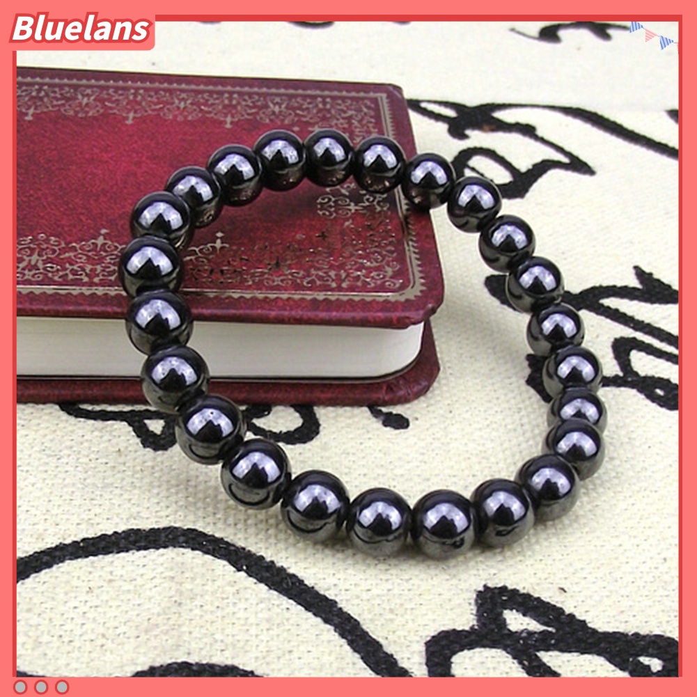 Bluelans Black Round Magnetic Stone Bracelet Fashion Unisex Health Care Bangle Jewelry