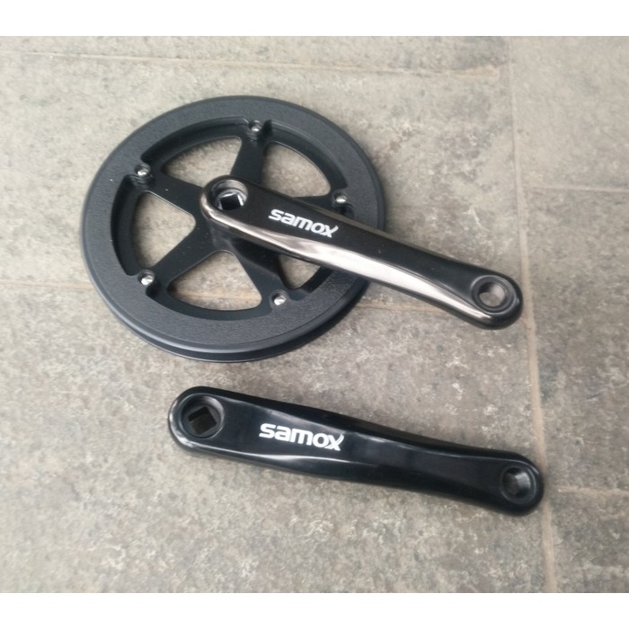 Single Speed Crank Samox Hitam 46T - Crank Fixie Seli Sepeda Lipat
