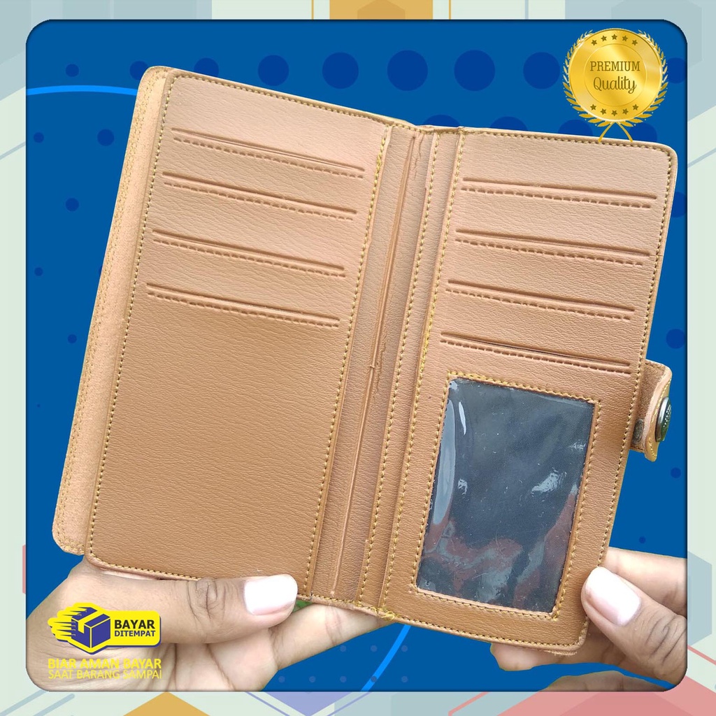 best seller! Dompet lipat cowok amt panjang kancing Bahan sintetik
