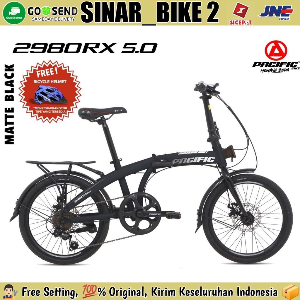 Sepeda Lipat PACIFIC 2980 RX 5.0 Boncengan Ukuran 20 Inch 7 Speed