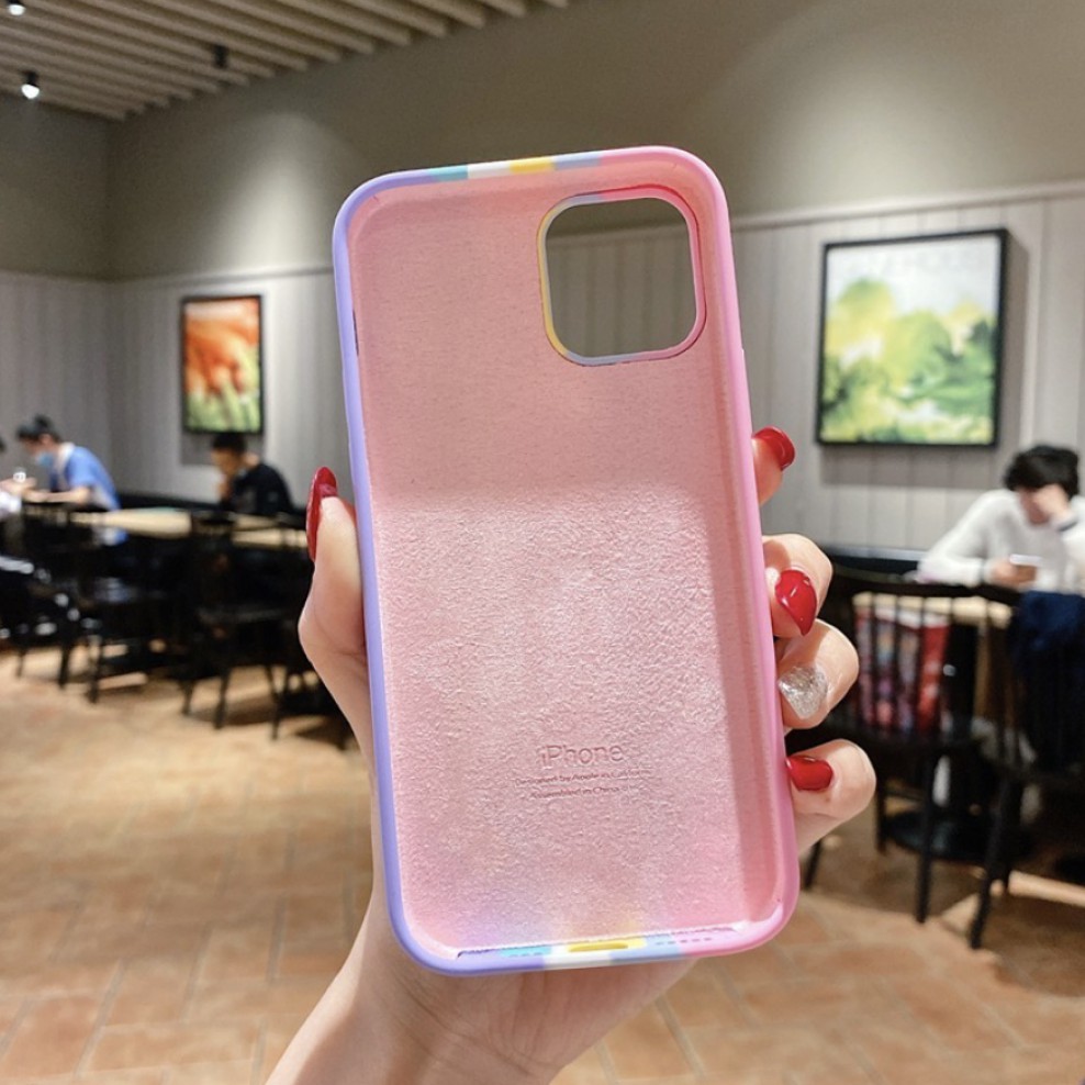 FULL COVER iPhone Soft Case Rainbow Premium 6 6S 6+ 6S+ 7 7+ 8 8+ X XR XS 11 12 Pro Max Pelangi Plus Silikon Warna