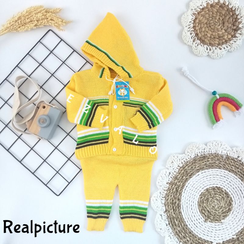 set baju bayi rajut cindung /setelan bayi rajut free hanger