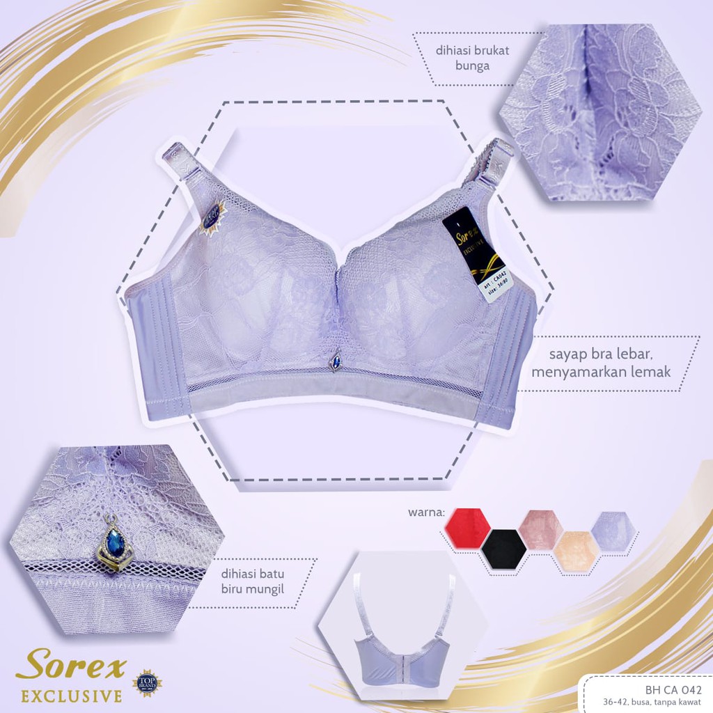 BRA BH 042 EXCLUSIVE TANPA KAWAT SOREX