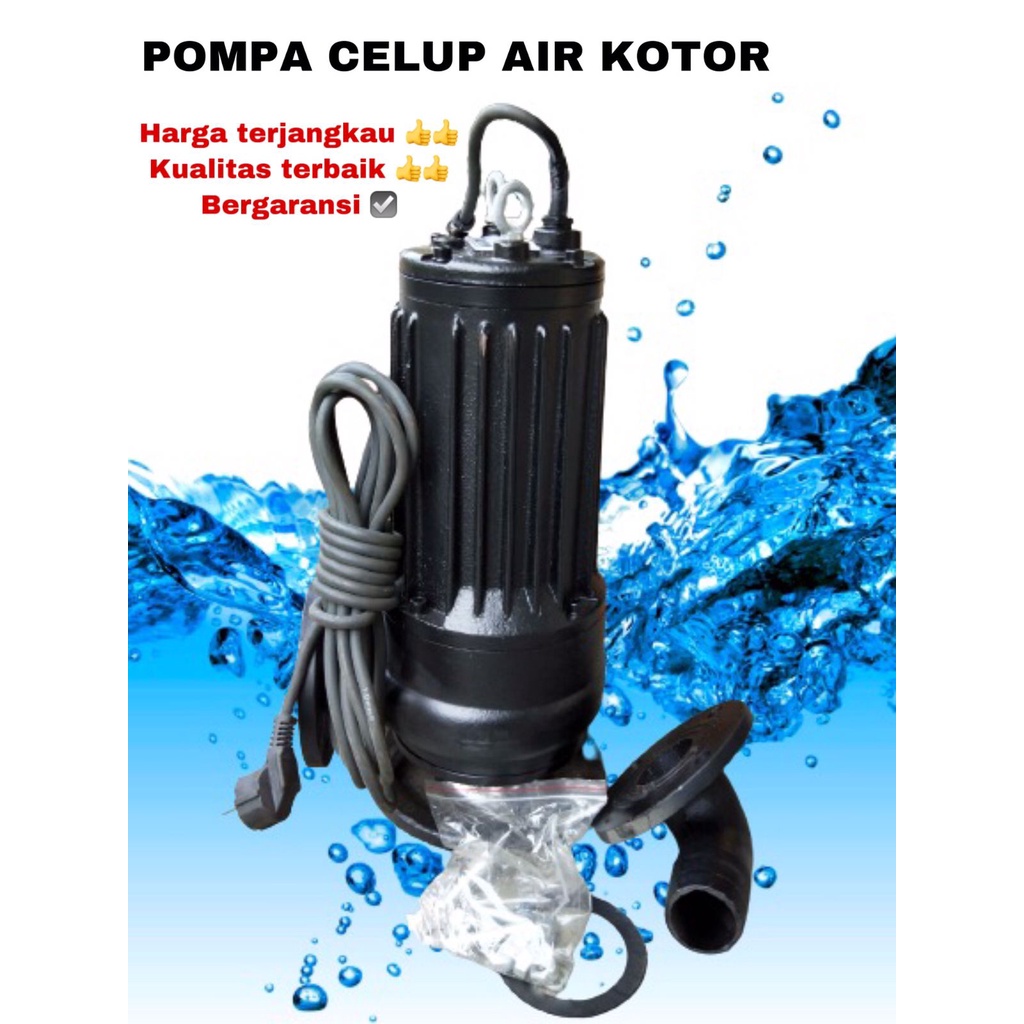 MAXPUMP 50WQ7-10 Pompa Celup Air Kotor Pakai Pisau Sewage Pump Stainless 2Inch 220Volt 1Hp Cutting Pump Submersible Pump