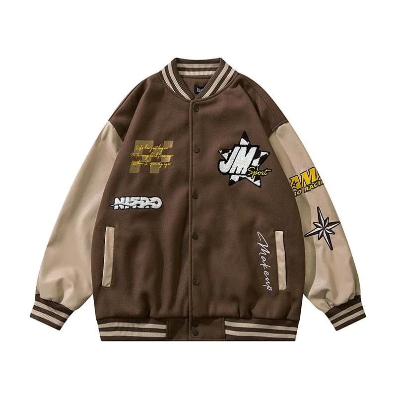 JM SPORT REAKINSSE Varcity Baseball Jacket Oversize || Sweater Berkancing Cowo Cewe Full Sablon Kekinian Cassual Style