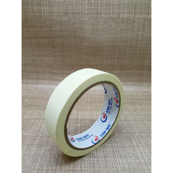 Isolasi Kertas Masking Tape Star Tape 1 inch 24mm 20yard Terbaik Asli Paling Lengket