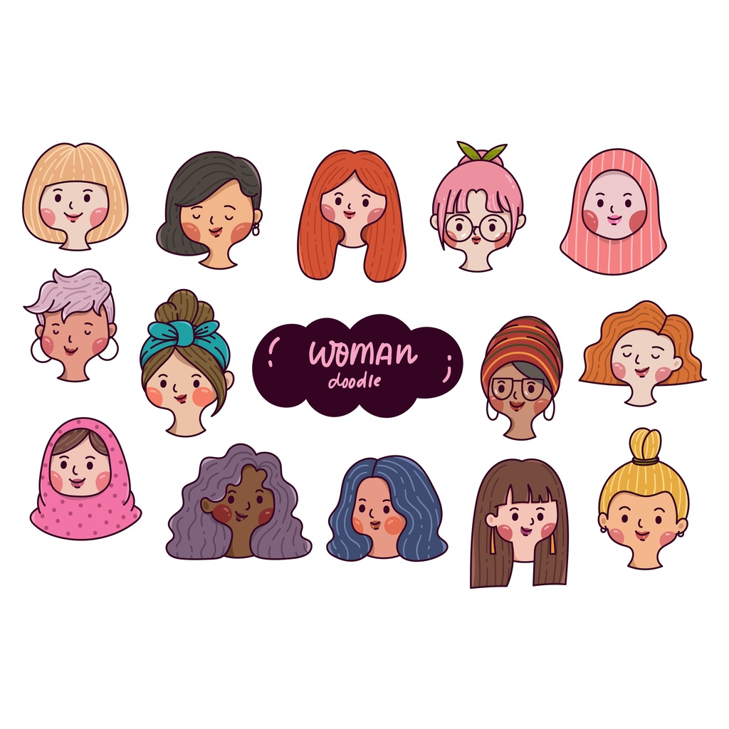 

Sticker Hijab Doodle Girls - Sticker Vinyl Doodle Woman - Sticker Ootd Tumblr Doodle Boys and Girls - Sticker Helm Botol