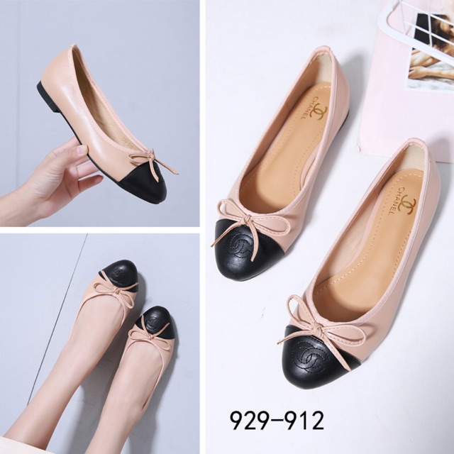 W*CHANEL PARIS CLASSIC BALLERINA FLAT SHOES 929-912*