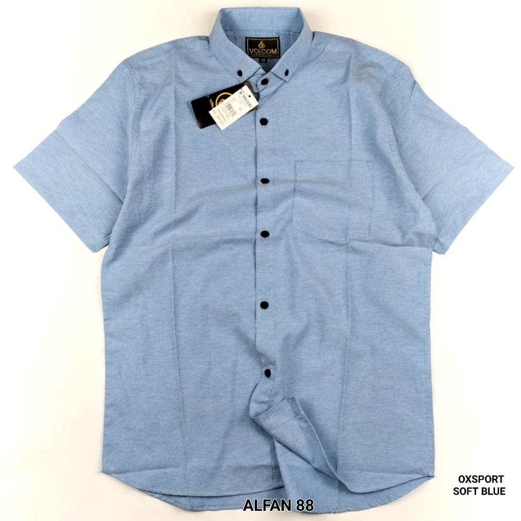 Kemeja Oxport VOLCOM Pria Cowok Polos Lengan Pendek