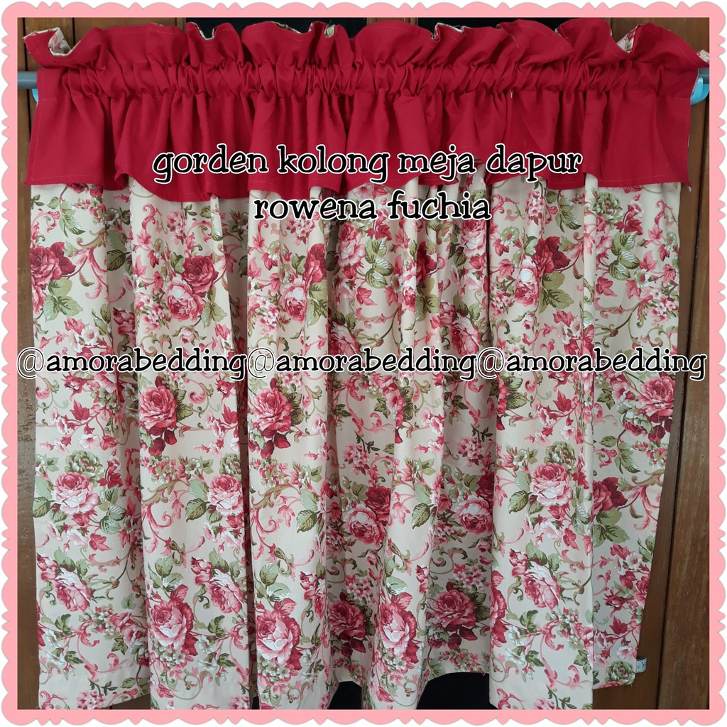 Gorden Serut Kolong Meja Dapur Rowena Fuchia Shopee Indonesia