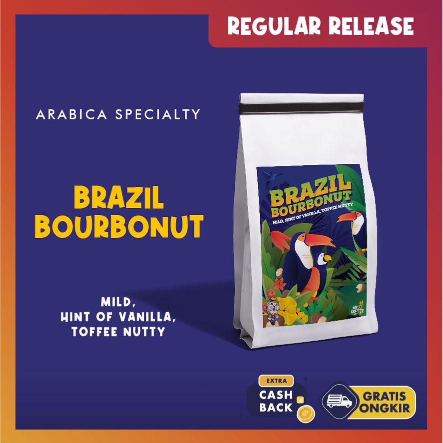 

Kopi Arabica Specialty BRAZIL BOURBONUT 200g | Specialty Coffee