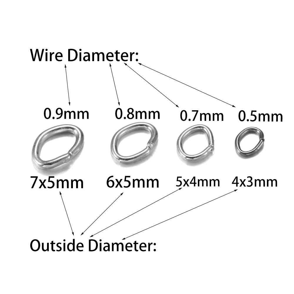 300pcs/lot 4 5 6 7mm Konektor cincin lompat oval digunakan untuk membuat perhiasan Diy cincin logam terbuka