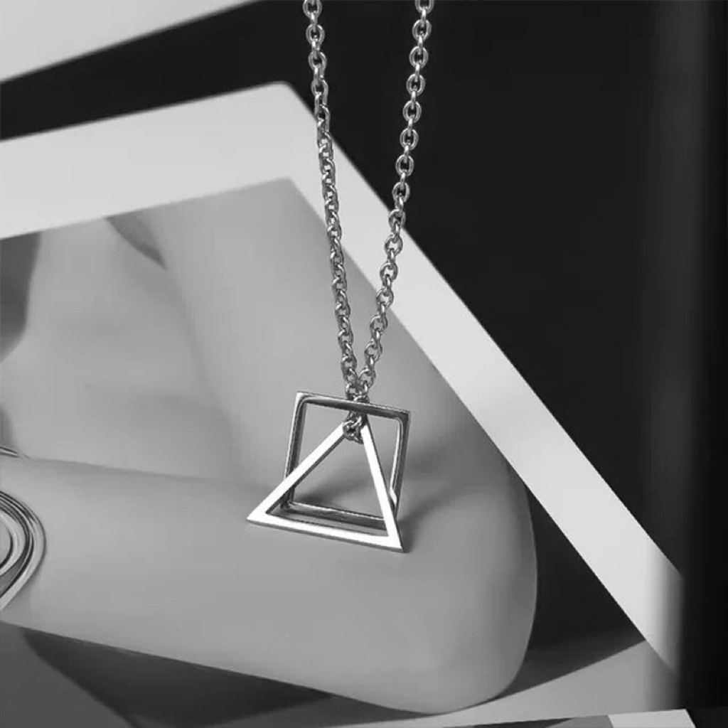 Tiga dimensi ruang geometris kalung hip hop Keren kalung Hollow kreatif rasa desain kalung cocok unt