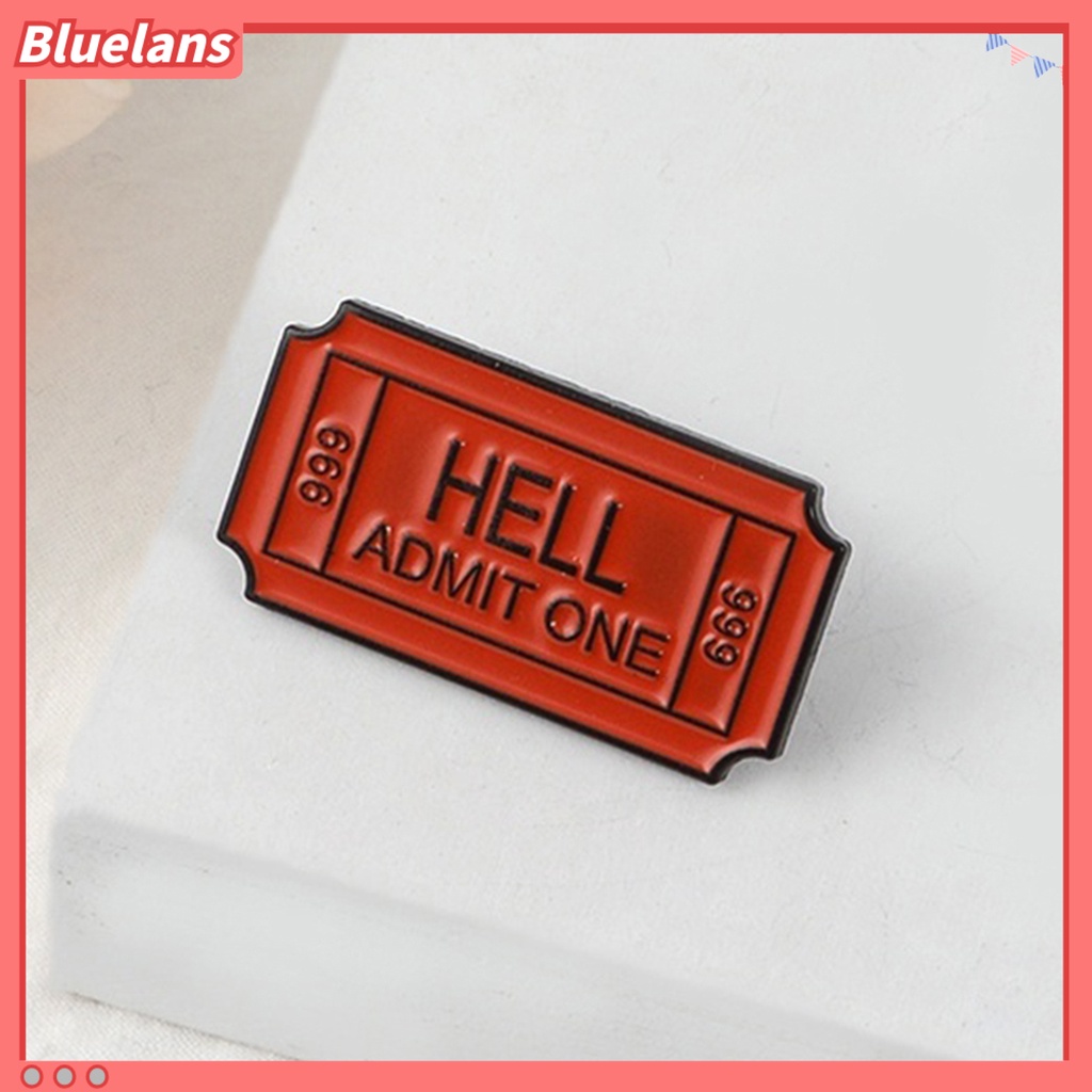 Bluelans Brooch Pin English Letter Clothes Decor Alloy English Letter Hell Admit One Badges Metal Brooch