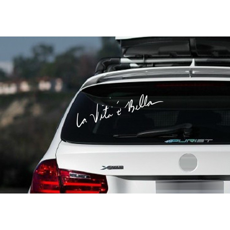 Tempelan Stiker Mobil Motor La Vita e bella / Life is Beautiful Kualitas Import