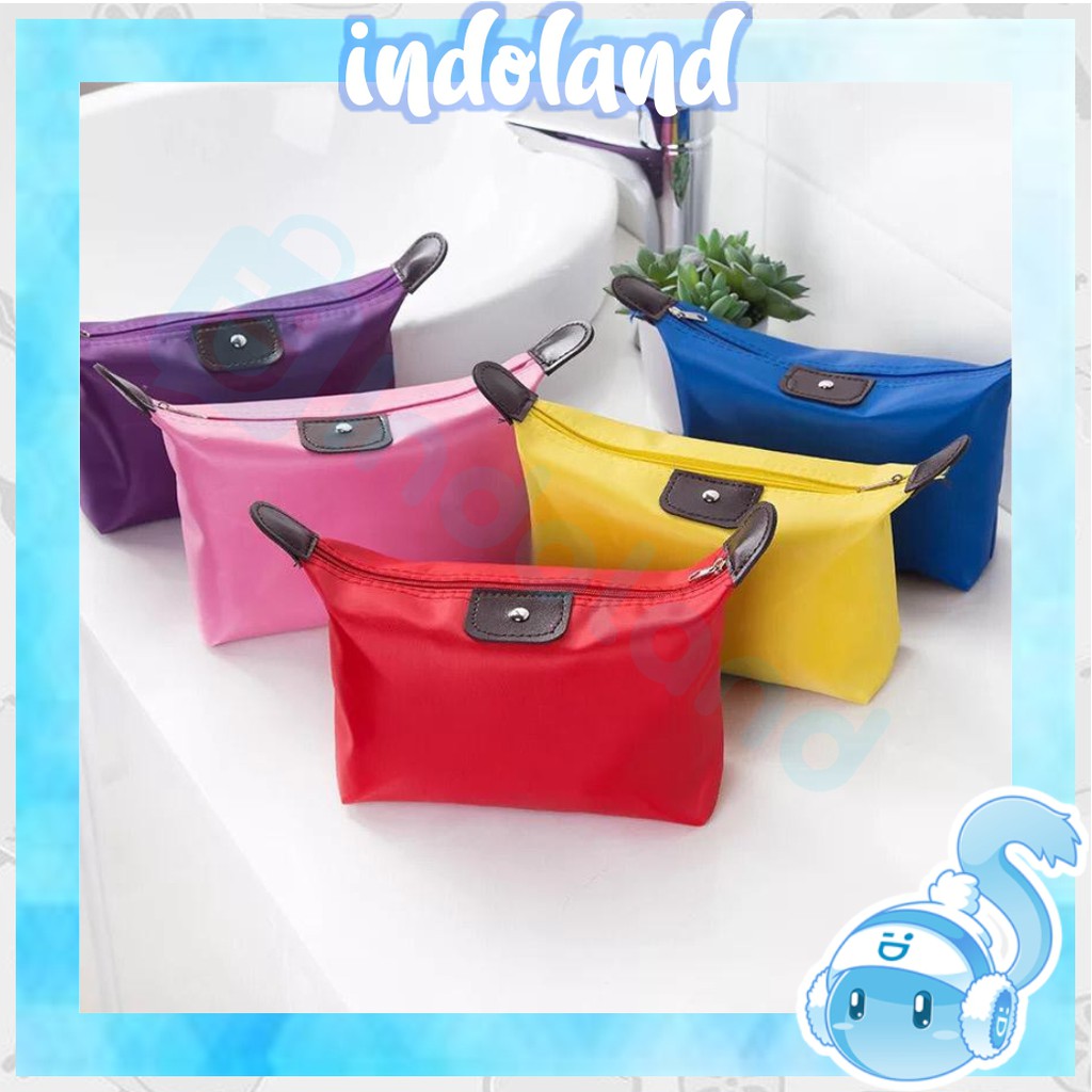 ☀ INDOLAND ☀ W064 Tas kosmetik Makeup Polos Tas MakeUp Mini Import Grosir Murah Batam COD