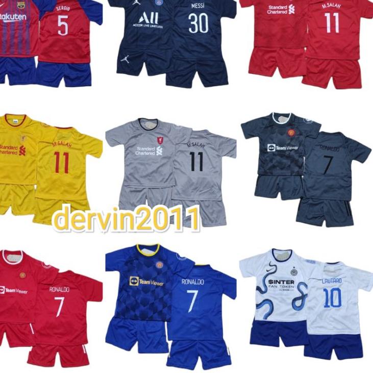 setelan baju bola anak buat anak/ jersey futsal/ buat anak  umur 7 tahun sampai 10 tahun 옷