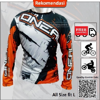  Kaos  Jersy Sepeda  MTB  Oneal OrangePakaian Bersepeda Baju 