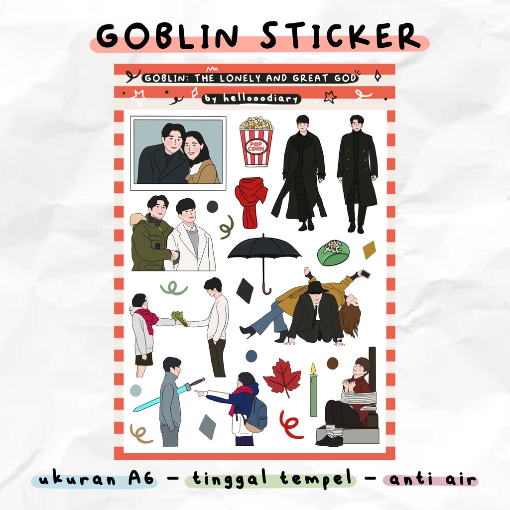 Goblin Kdrama Art Sticker (25 Sticker) | Deco Sticker, Sticker Sheet |  Gong Yoo, Kim Go eun, Lee Do