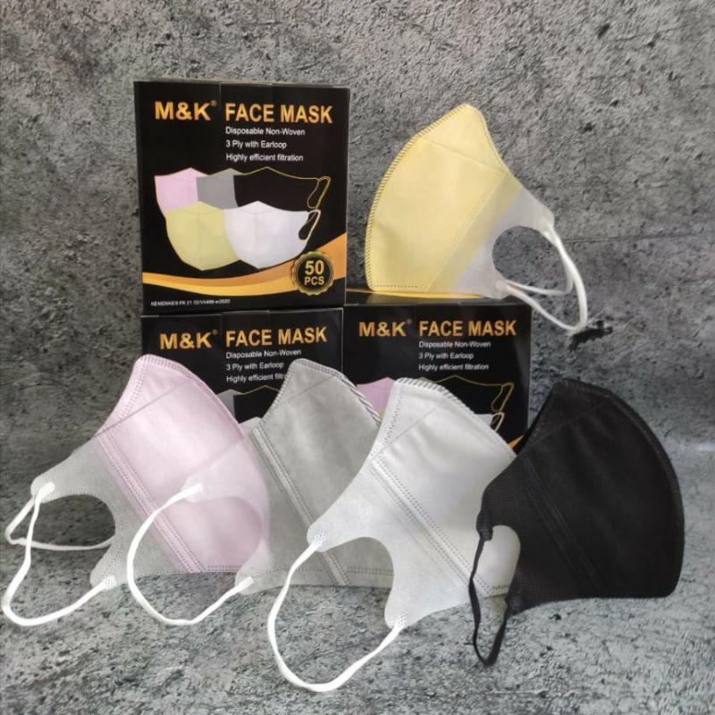 Face Mask Masker Duckbill M&amp;K 3 Ply 1Box isi 50 pcs