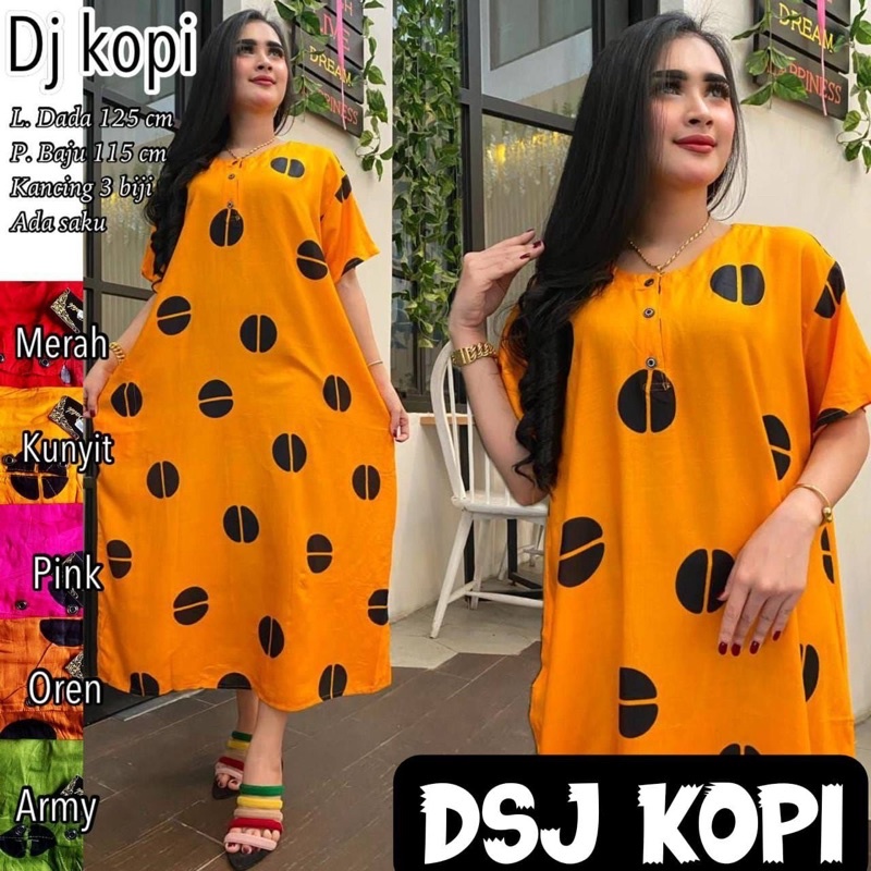 DASTER JUMBOO SOFTY KEKINIAN RAYON LD 120 LENGAN PENDEK BAHAN ADEM BUSUI BUMIL BEST SELLERo-DJ KOPI