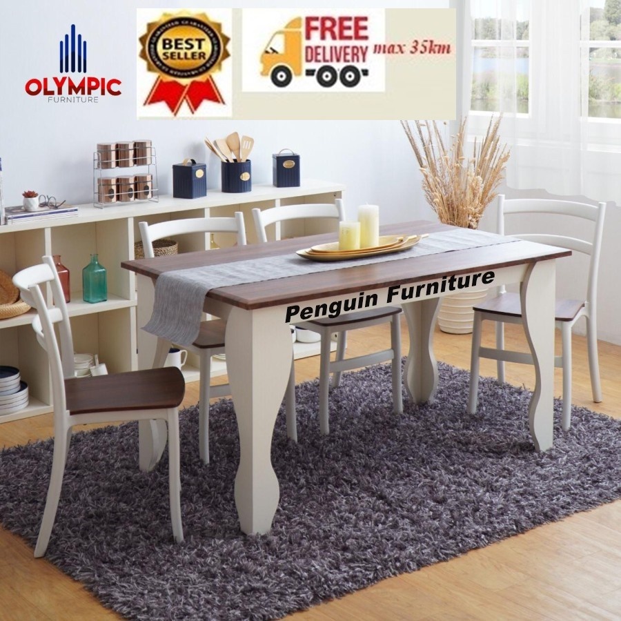 Meja Makan + Kursi / Dinning Table / DTM WINSTON OLYMPIC (drop)