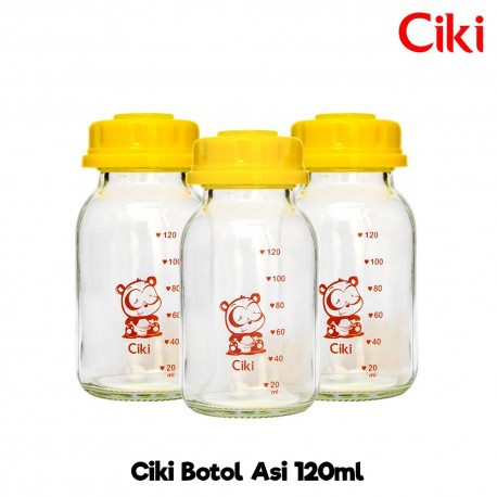 Botol ASI Kaca Ciki Ulir Kuning 60ml Isi 4 120ml Isi 3 Ulir Putih 100ml isi 6 Breastmilk Bottle